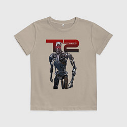 Футболка хлопковая детская Terminator 2 - T800, цвет: миндальный