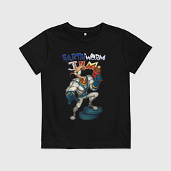 Футболка хлопковая детская Earth worm - Jim, цвет: черный