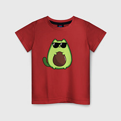 Футболка хлопковая детская Avo cat o в очках, цвет: красный