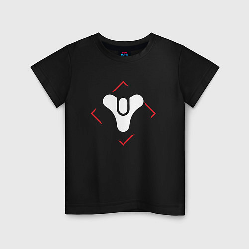 Детская футболка Символ Destiny в красном ромбе / Черный – фото 1