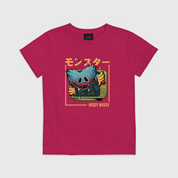 Футболка хлопковая детская Japan Huggy Wuggy, цвет: маджента