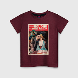 Футболка хлопковая детская Poster Harry Houdini Episode Ten, цвет: меланж-бордовый