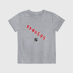 Футболка хлопковая детская New York Rangers NHL, цвет: меланж