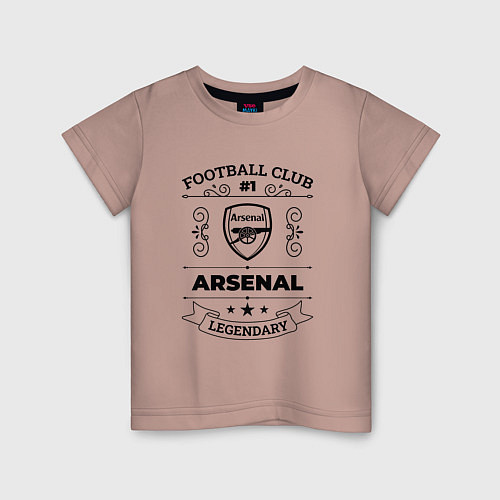 Детская футболка Arsenal: Football Club Number 1 Legendary / Пыльно-розовый – фото 1