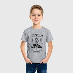 Футболка хлопковая детская Real Madrid: Football Club Number 1 Legendary, цвет: меланж — фото 2