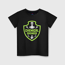 Футболка хлопковая детская Инженер-химик, цвет: черный