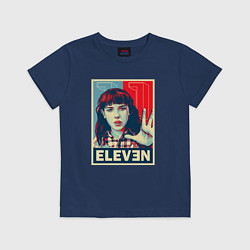 Футболка хлопковая детская Stranger Things Eleven, цвет: тёмно-синий