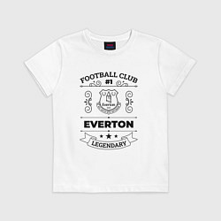 Футболка хлопковая детская Everton: Football Club Number 1 Legendary, цвет: белый