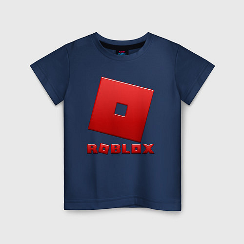 Детская футболка ROBLOX логотип красный градиент / Тёмно-синий – фото 1