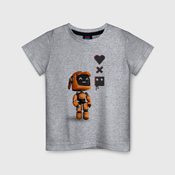 Футболка хлопковая детская Оранжевый робот с логотипом LDR, цвет: меланж