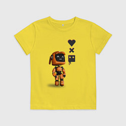 Футболка хлопковая детская Оранжевый робот с логотипом LDR, цвет: желтый