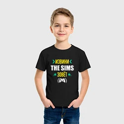 Футболка хлопковая детская Извини The Sims Зовет, цвет: черный — фото 2