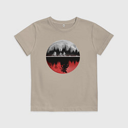 Футболка хлопковая детская Stranger Things Moon, цвет: миндальный