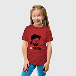 Футболка хлопковая детская Money Heist - El Professor, цвет: красный — фото 2
