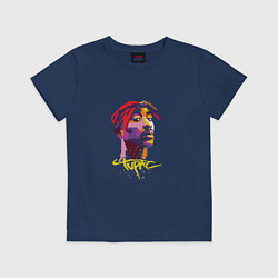 Футболка хлопковая детская Tupac Color, цвет: тёмно-синий