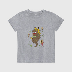 Футболка хлопковая детская MUSICAL MONSTER, цвет: меланж