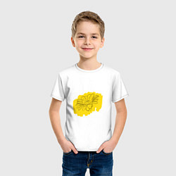 Футболка хлопковая детская Гербера на желтом фоне, цвет: белый — фото 2