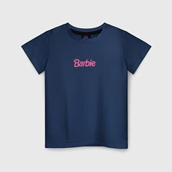 Футболка хлопковая детская Barbie mini logo, цвет: тёмно-синий