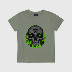Футболка хлопковая детская SKULL TOXIC, цвет: авокадо