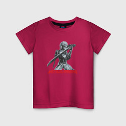 Футболка хлопковая детская Райден из Metal Gear Rising с мечом, цвет: маджента