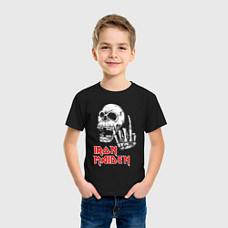 Футболка хлопковая детская Iron Maiden, Череп, цвет: черный — фото 2