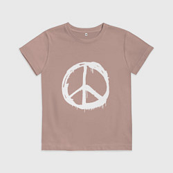 Футболка хлопковая детская Pacific symbol white, цвет: пыльно-розовый