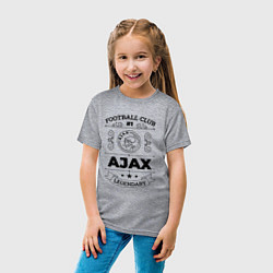 Футболка хлопковая детская Ajax: Football Club Number 1 Legendary, цвет: меланж — фото 2