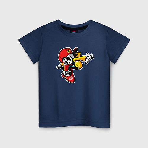Детская футболка Skate or die - skateboarding / Тёмно-синий – фото 1