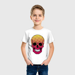 Футболка хлопковая детская Pop-art skull, цвет: белый — фото 2