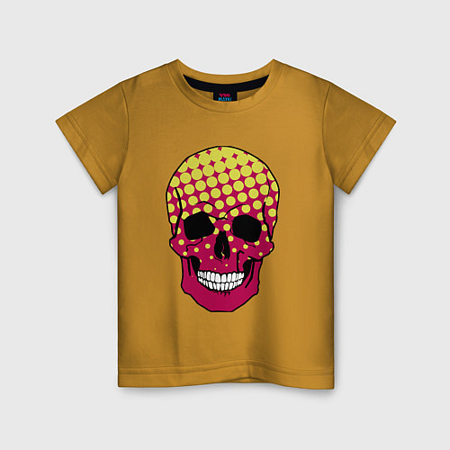 Детская футболка Pop-art skull / Горчичный – фото 1