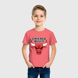 Футболка хлопковая детская Chicago Bulls, цвет: коралловый — фото 2