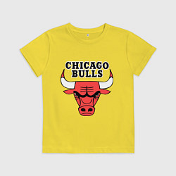 Футболка хлопковая детская Chicago Bulls, цвет: желтый