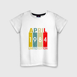 Футболка хлопковая детская 1984 - Апрель, цвет: белый