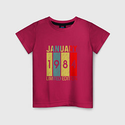 Футболка хлопковая детская 1984 - Январь, цвет: маджента