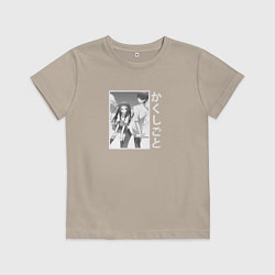 Футболка хлопковая детская Hime and Kakushi - Скрытые вещи, цвет: миндальный