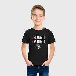 Футболка хлопковая детская Ground And Pound Добивание ММА, цвет: черный — фото 2