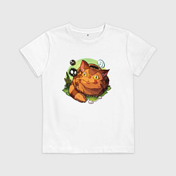 Футболка хлопковая детская Котобус и сусуватари - мой сосед Тоторо, цвет: белый