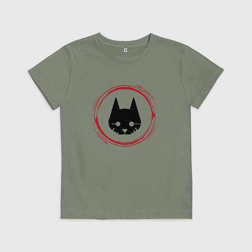 Детская футболка Символ Stray и красная краска вокруг / Авокадо – фото 1