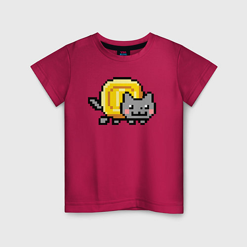 Детская футболка Нян Коин Кэт / Маджента – фото 1