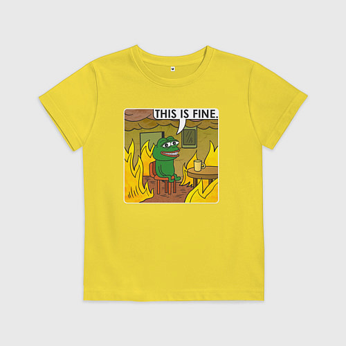Детская футболка Пепе Лягушонок в беде / Желтый – фото 1