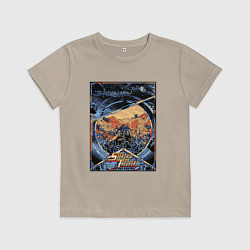Футболка хлопковая детская Звездный десант в квадрате, цвет: миндальный