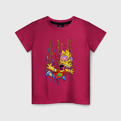 Детская футболка Барт Симпсон - свободное падение / Маджента – фото 1