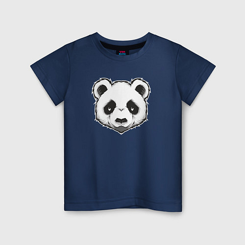 Детская футболка Голова милой панды / Тёмно-синий – фото 1