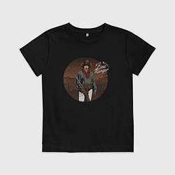 Футболка хлопковая детская Western wild west, цвет: черный