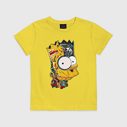 Футболка хлопковая детская Cyber-Bart - Simpsons family, цвет: желтый