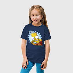 Футболка хлопковая детская Барт Симпсон корчит рожицу!, цвет: тёмно-синий — фото 2