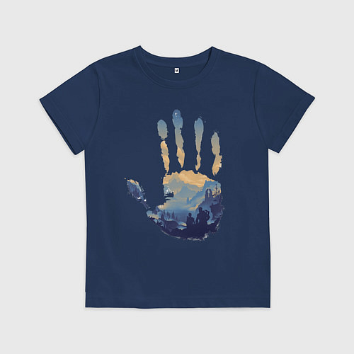 Детская футболка Отпечаток ладони Кратоса / Тёмно-синий – фото 1