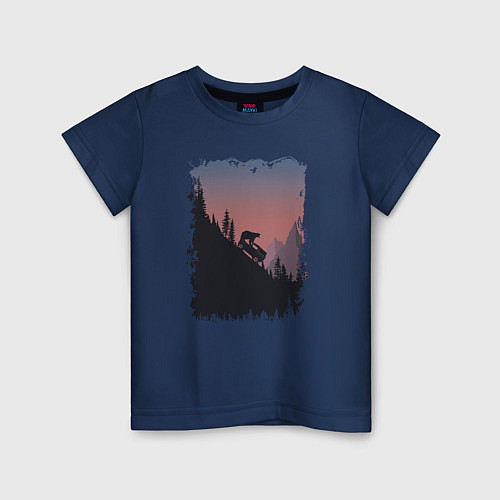 Детская футболка Медведь и внедорожник / Тёмно-синий – фото 1
