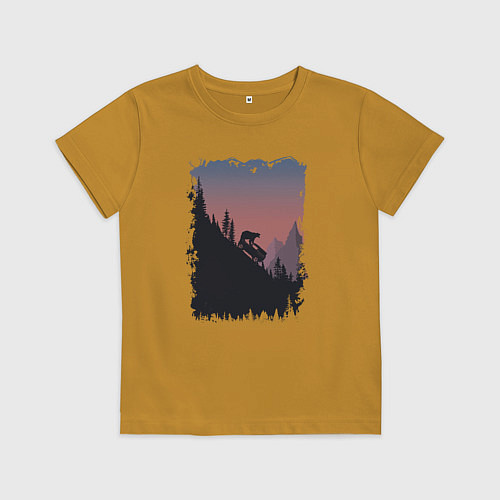 Детская футболка Медведь и внедорожник / Горчичный – фото 1