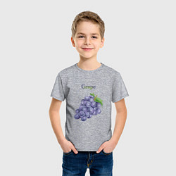 Футболка хлопковая детская Grape виноград, цвет: меланж — фото 2